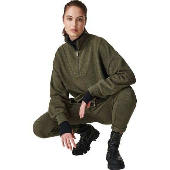 Sweaty Betty Tops - Sweaty Betty Olive Track Suit